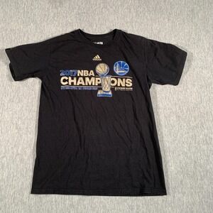 Golden State Warriors Shirt Mens Medium Black NBA Basketball Adidas 2017 Champs